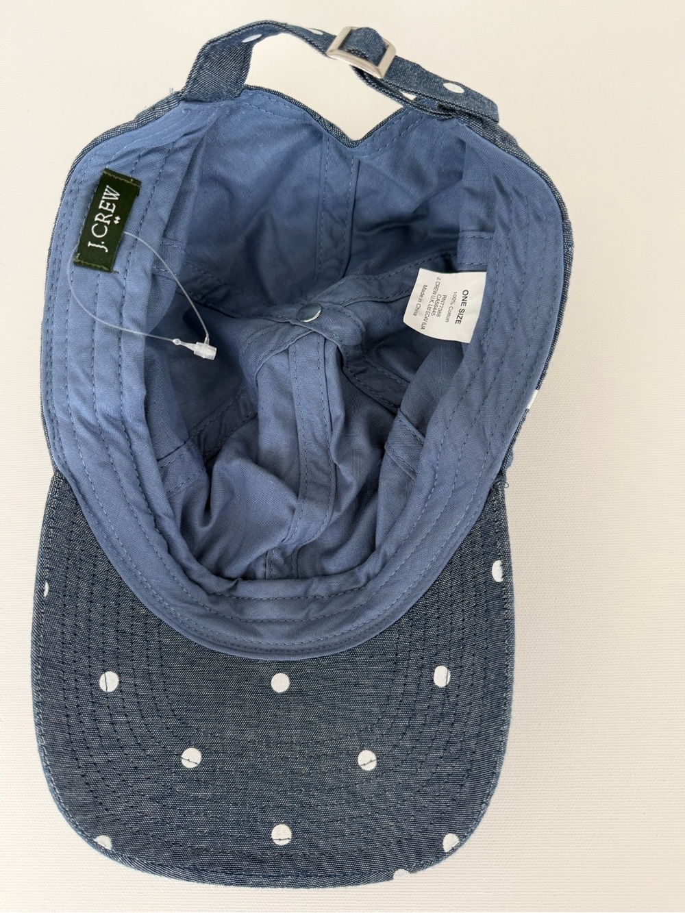 J. Crew chambray hat with white Polka Dots - Picture 3 of 3